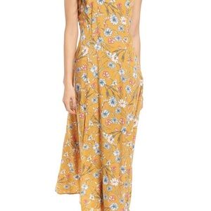 Love, Fire Floral Maxi Dress, Yellow Size Medium